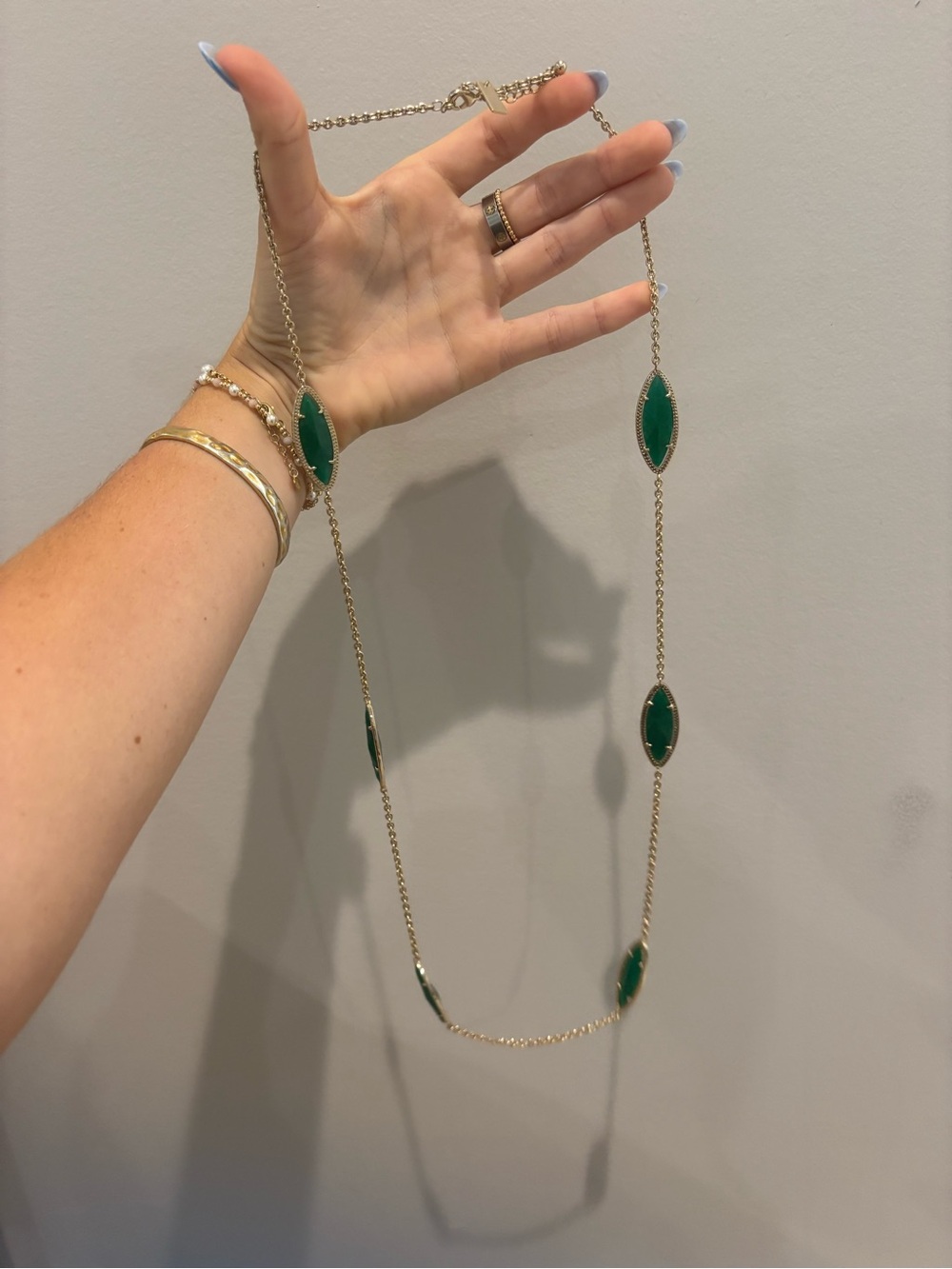 Green Tory Marquise Station Long Necklace - Kendra Scott
